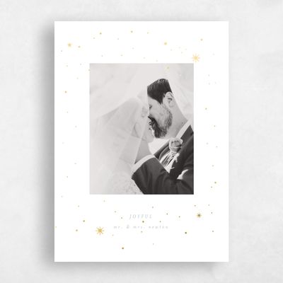 White Holiday Card - Starlight Portrait Foil