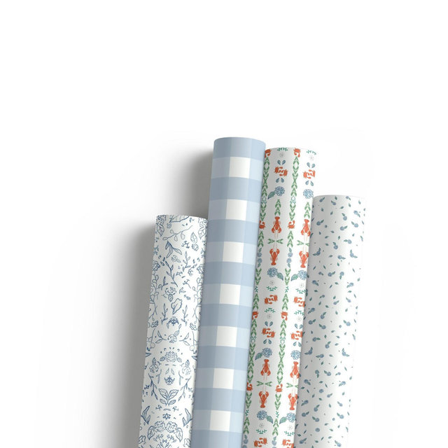 Eight Sheets Two-Sided "Cosette" & "A Pinch of Floral" Heavyweight Gift Wrap by Ramus & Co
