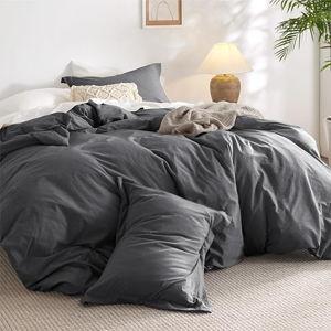Bedsure Cotton Duvet Cover - King- Dark Grey