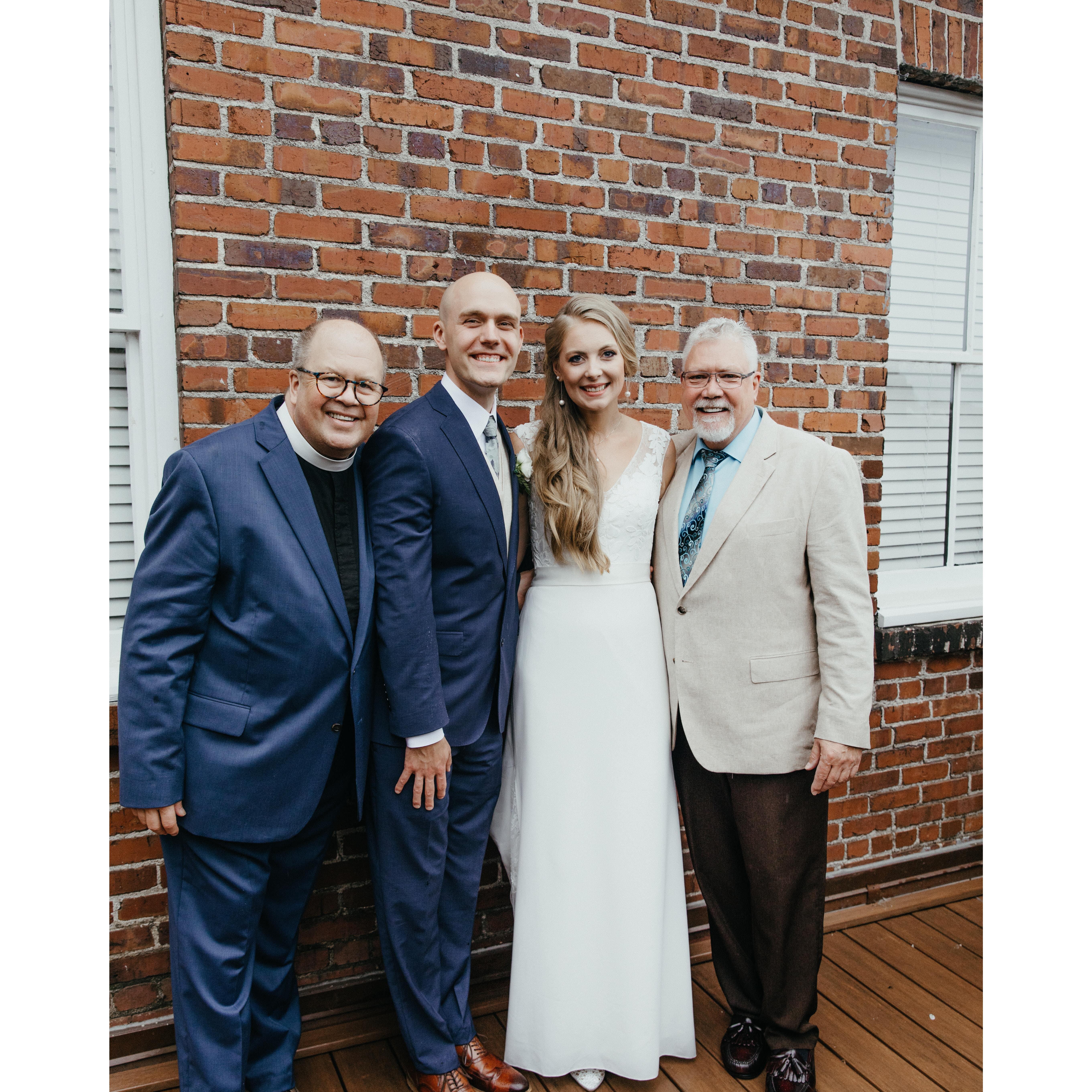 It was so special to have Kevin marry us! He and his husband Randy were like a second family to Kyle while he was in college.  Thanks for all of the Sunday dinners!
