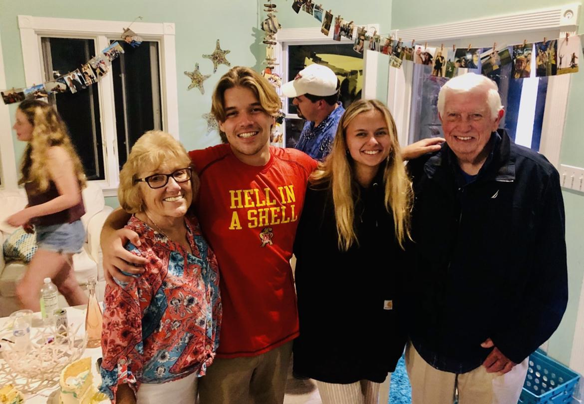 Engagement party with Grandma and Grandpa