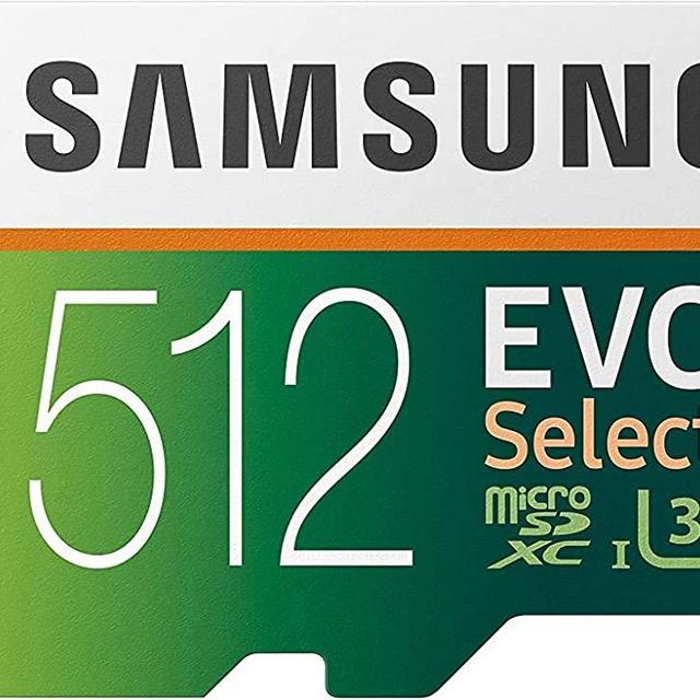 SAMSUNG EVO Select 512GB microSDXC UHS-I U3 100MB/s Full HD & 4K UHD Memory Card with Adapter (MB-ME512HA)