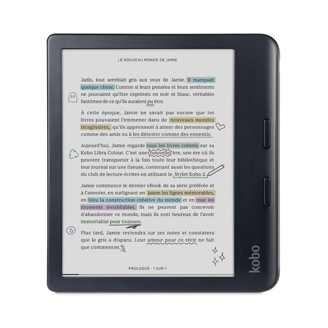 Kobo Libra Colour | eReader | 7” Glare-Free Colour E Ink Kaleido™ 3 Display | Dark Mode Option | Audiobooks | Waterproof | Black