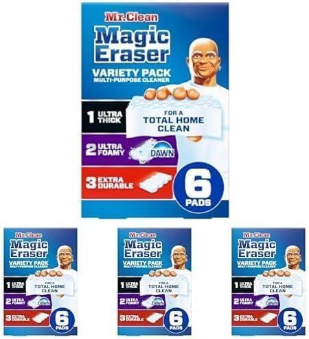 Mr. Clean Magic Eraser | All Purpose Cleaner | Variety Pack | 6ct, Pack of 4