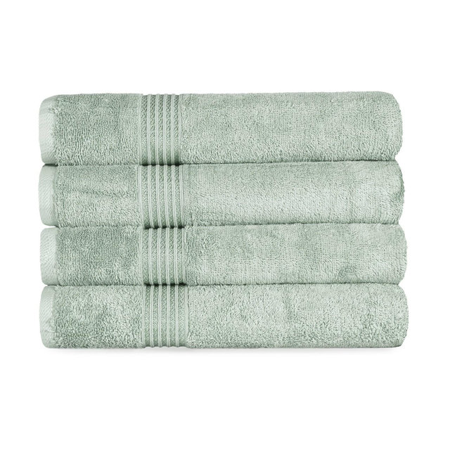 Premium Cotton Absorbent Luxury Weight Absorbent Bath Towel Set of 4, Sage - Blue Nile Mills