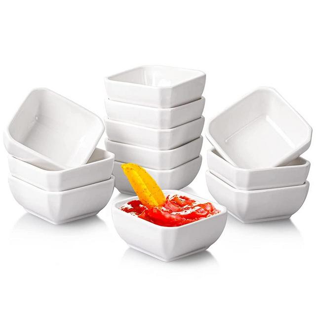 Taeochiy 12 Pack Ceramic Dipping Bowls, 3 Oz Soy Sauce Dish, Small Dip Bowls Set for Sauce, Condiments, Sushi, Side Dish