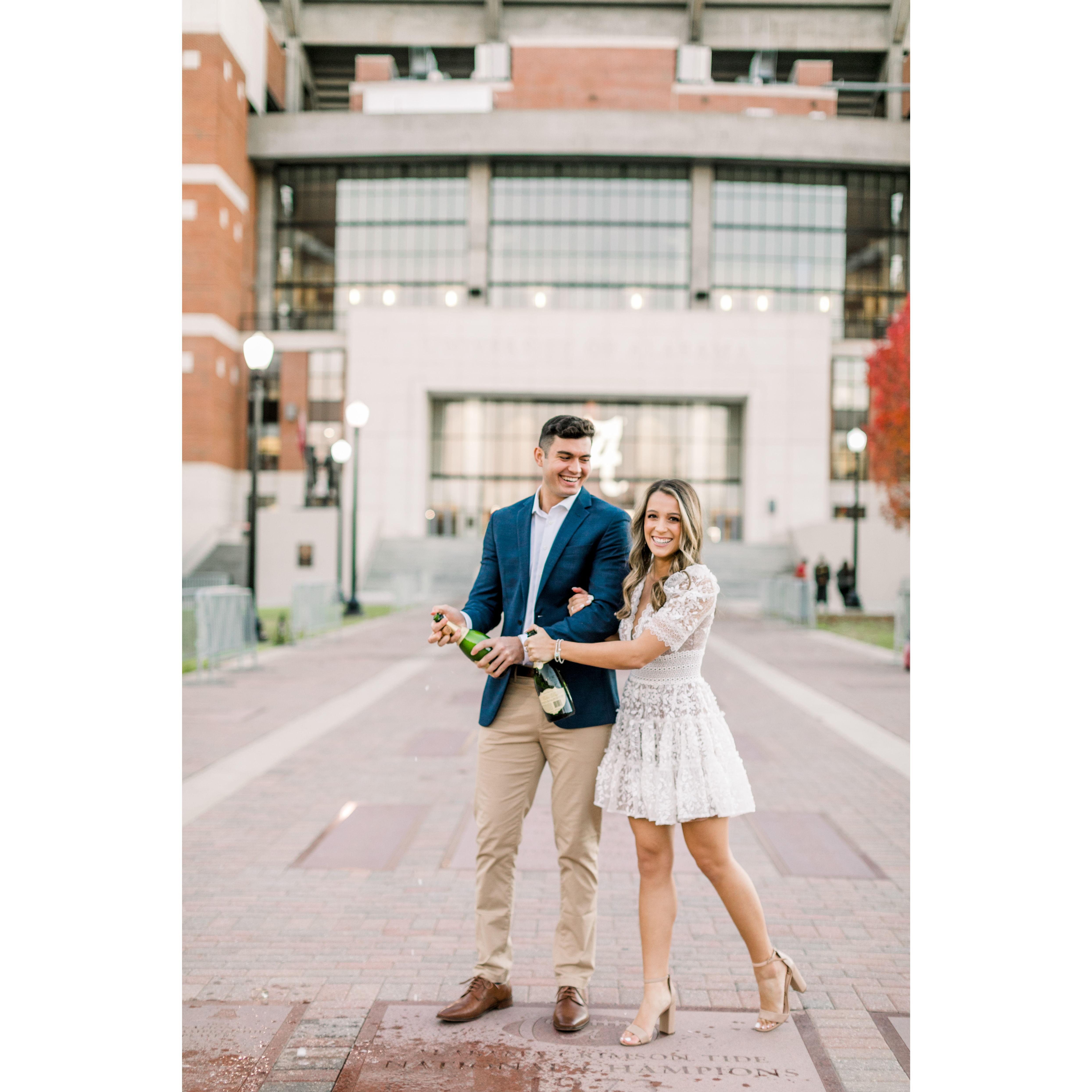 Katelyn and Tommy are both huge Alabama Football fans and loved getting to watch the team thrive during the Nick Saban years.