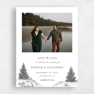 White Photo Wedding Save the Date - Auburn Photo