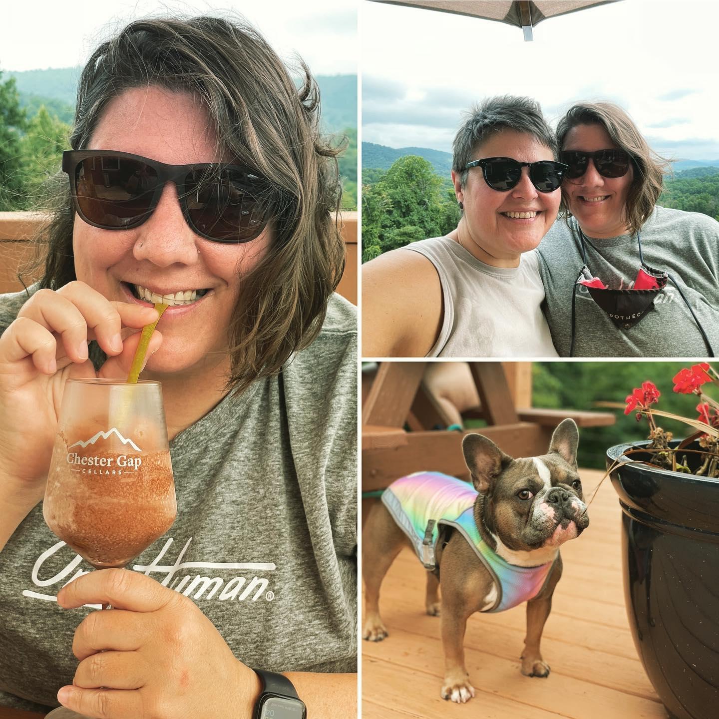 Our favorite weekend pastime: outdoors, Beni, wineries, and froze for Heather.