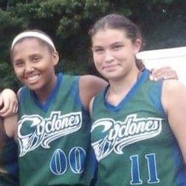 Callie & Kayla playing softball together