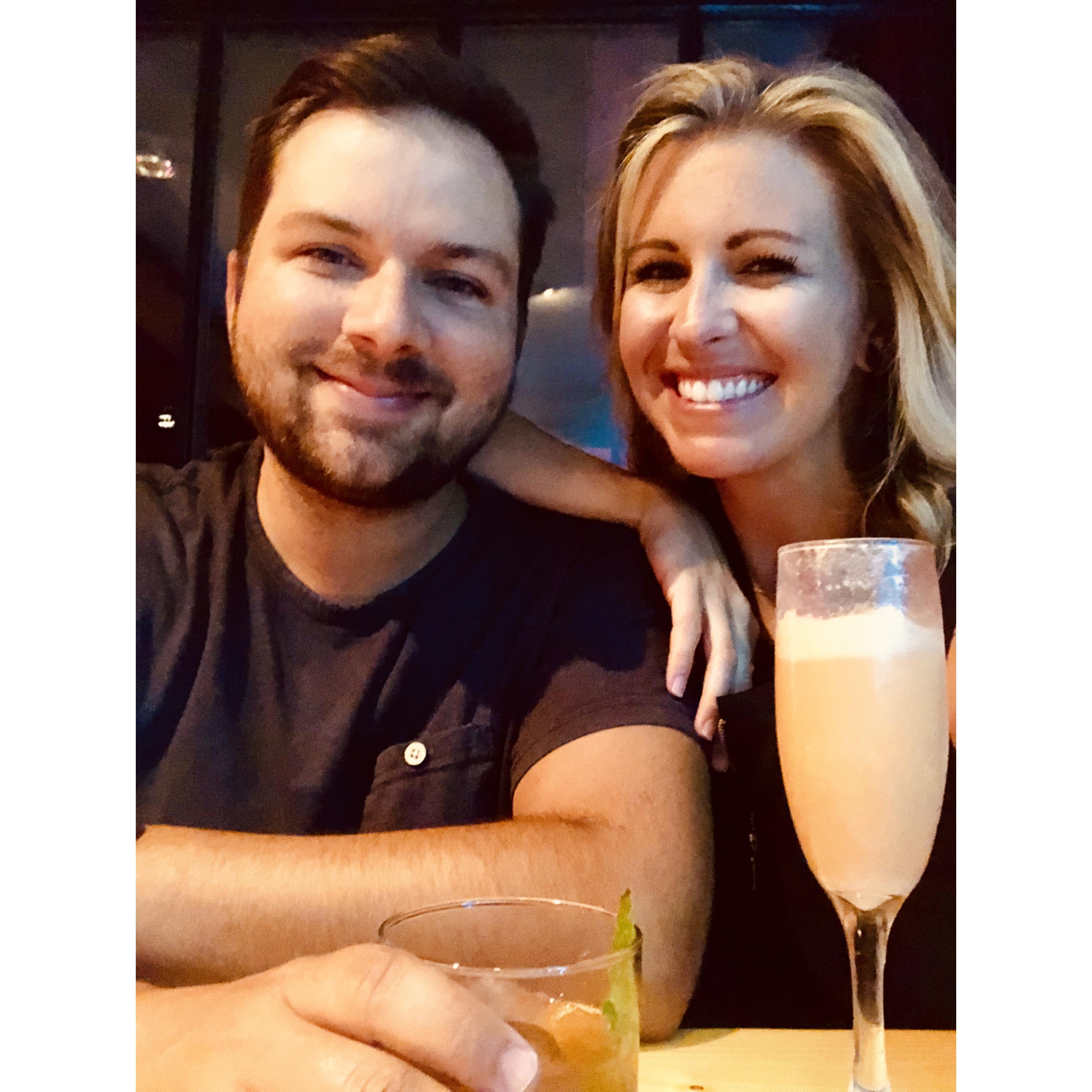 Our first anniversary- ate at JCT kitchen (our first date spot) then cocktails at Little Trouble: May 2019