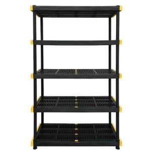 Project Source Commander 5 -Tier Heavy Duty Black Plastic Utility shelving unit ( 48-in W x 20-in D x 72-in H )