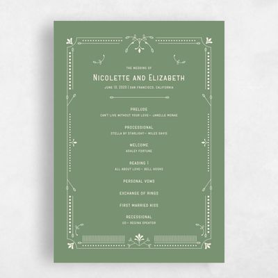 Green Wedding Program - Augusta