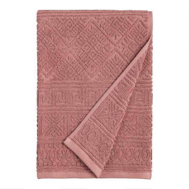 Blush Geo Textured Simone Bath Towel