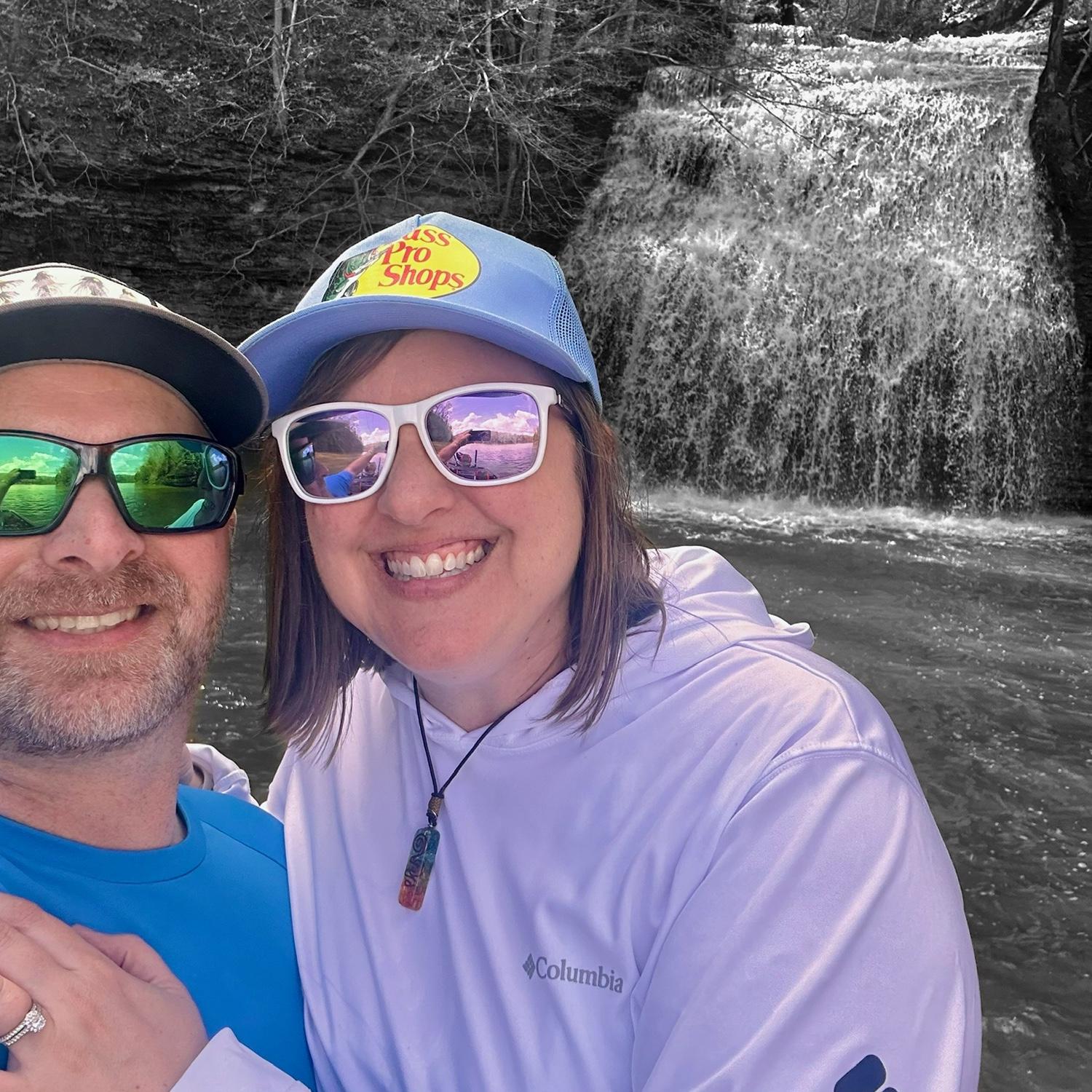 Nick proposed at the perfect waterfall spot on Lake Cumberland April 4, 2025. 🥰