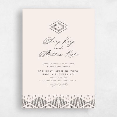 Beige Wedding Invitation - Wellington Classic