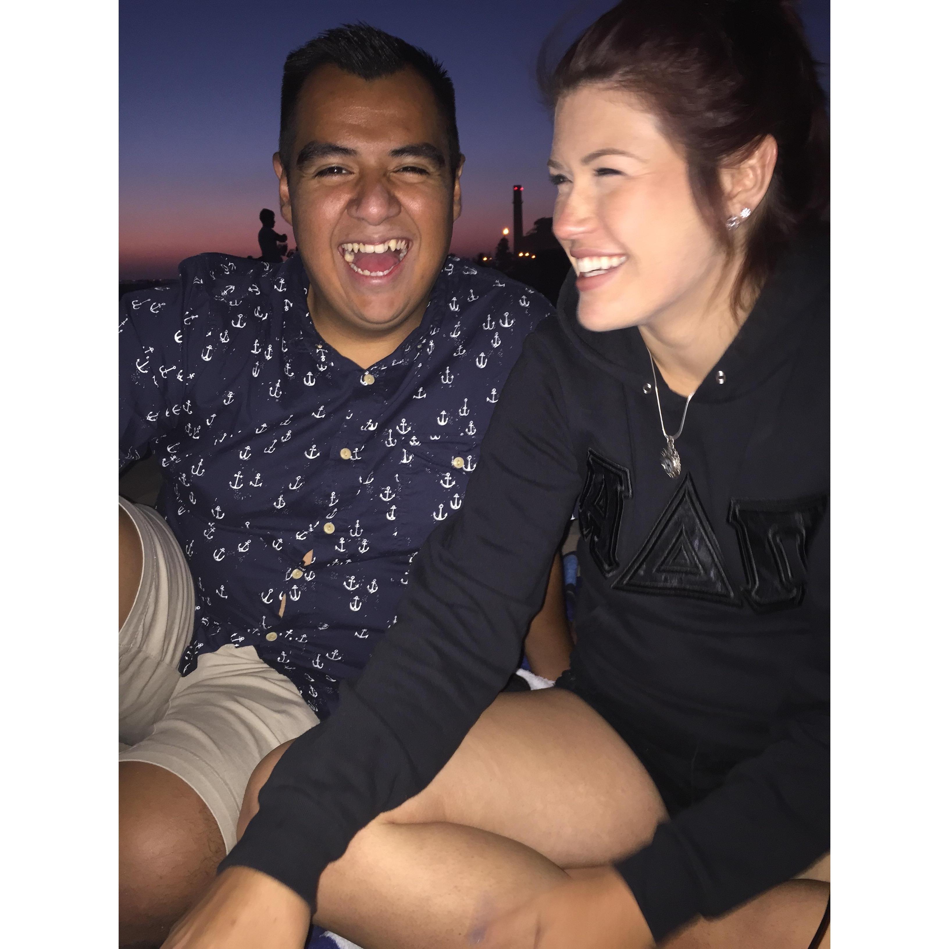 first of many beach bonfires