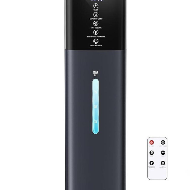 Humidifiers Large Room Bedroom with 7 Colors Light, 2.1Gal(8L) 3 Speed Quiet Ultrasonic Cool Mist Humidifier with 360° Nozzle, Humidity Setting, Timer,Aroma Box for Home Plant Baby Yoga Sleep (Blue)