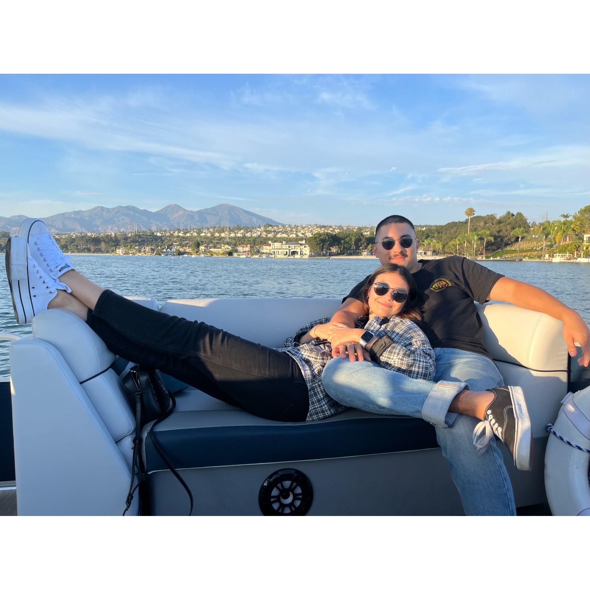 Taking out the pontoon on the lake!