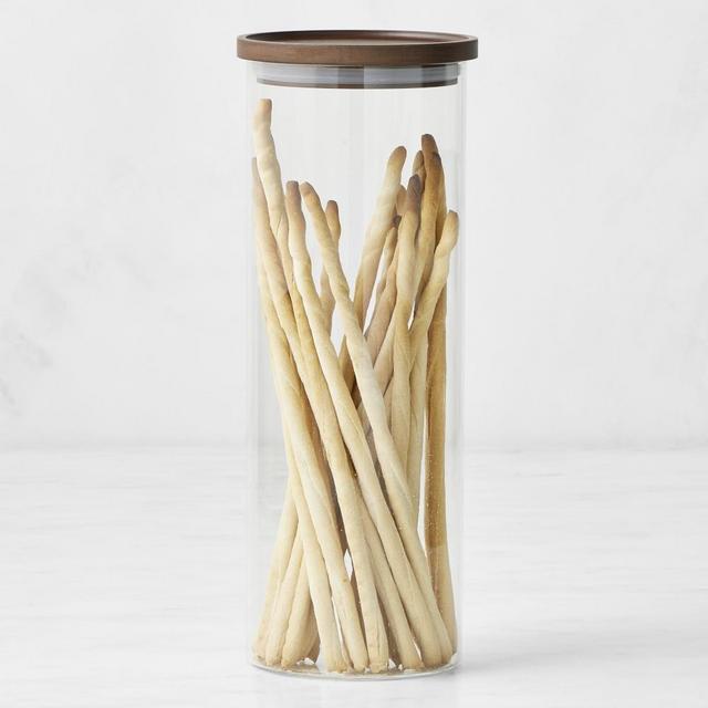 Hold Everything Slim Stackable Canisters, Tall, Walnut Finish