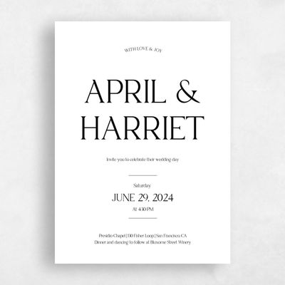 White Wedding Invitation - Alvito Classic