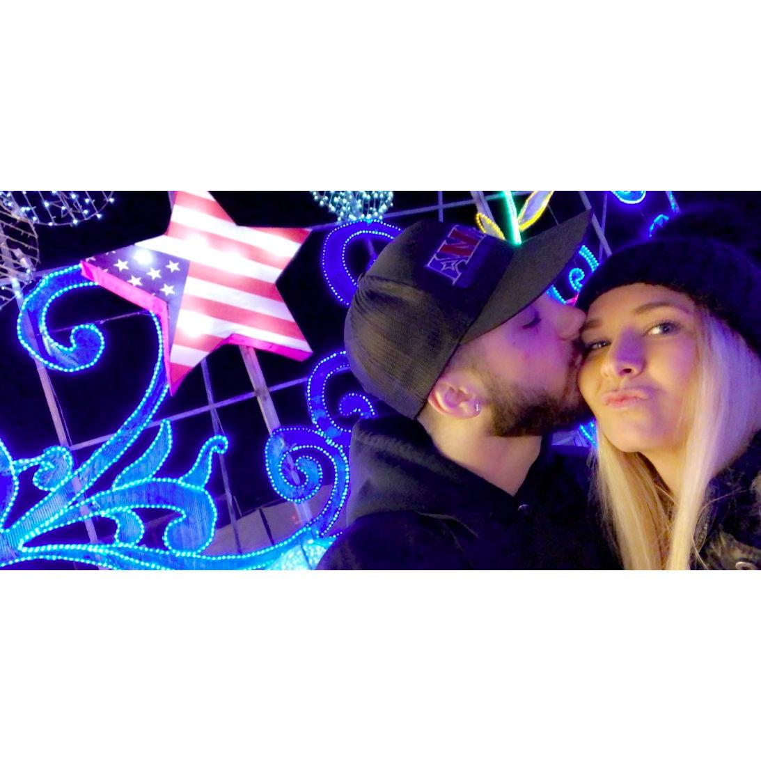 Exchanging kisses at Lights of the World in Tucson. December 18th, 2018