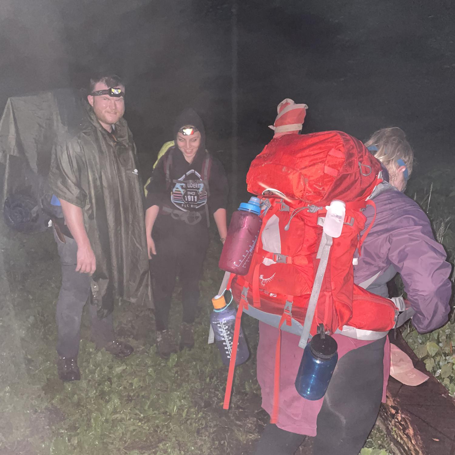 Hiking back in the middle of the night during a storm