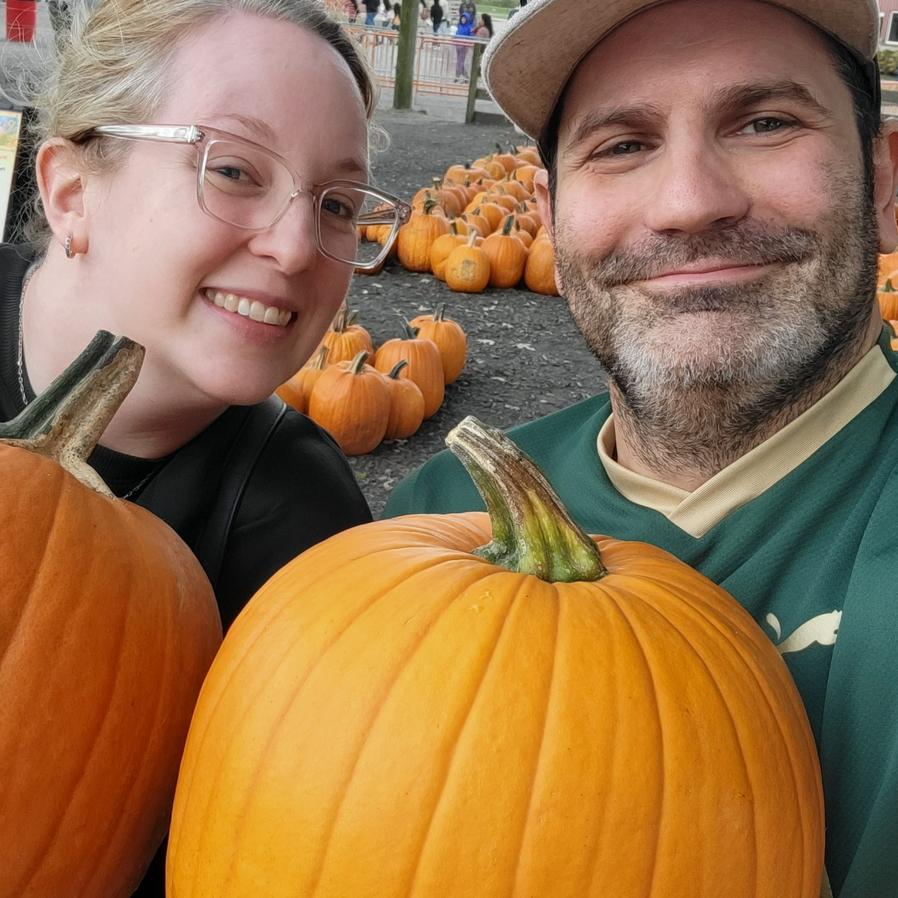 Young's Dairy Farm, 2023. Picking out our pumpkins that we never carved. But they were great decorations!