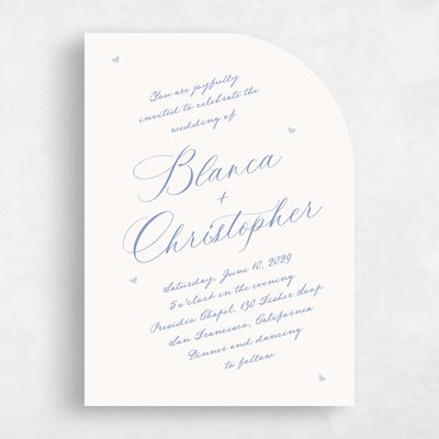 Beige Half arch Wedding Invitation - Estate Portrait