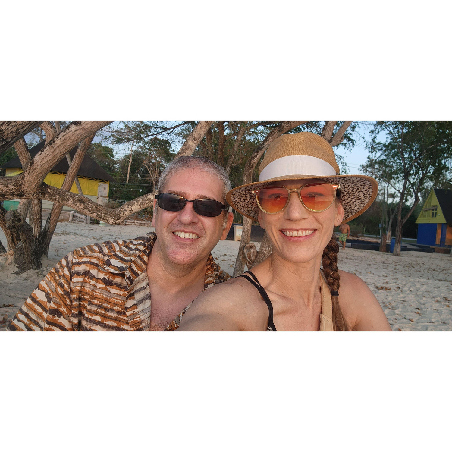 On a beach in Jamaica