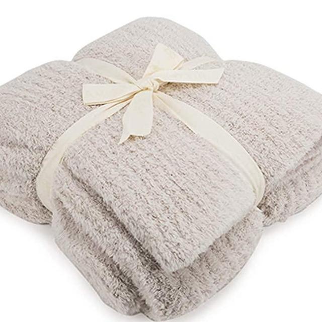Barefoot Dreams CozyChic Ribbed Throw Blanket (Almond)