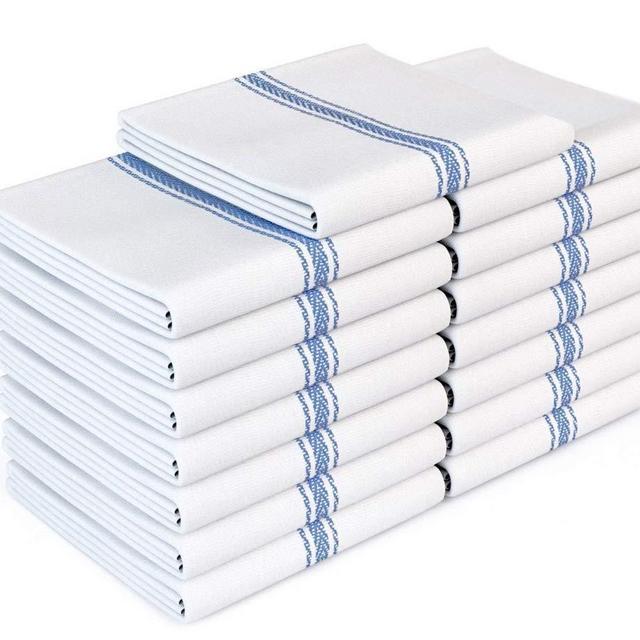 Zeppoli Classic White Kitchen Towels, 15-Pack 100% Natural Cotton Dish Towels, 14 x 25 inches Flour Sack Towels - Make Great Bar Towels