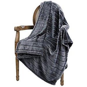 Flannel Fleece Luxury Blanket Grey Throw Lightweight Cozy Plush Microfiber Solid Blanket by Bedsure
