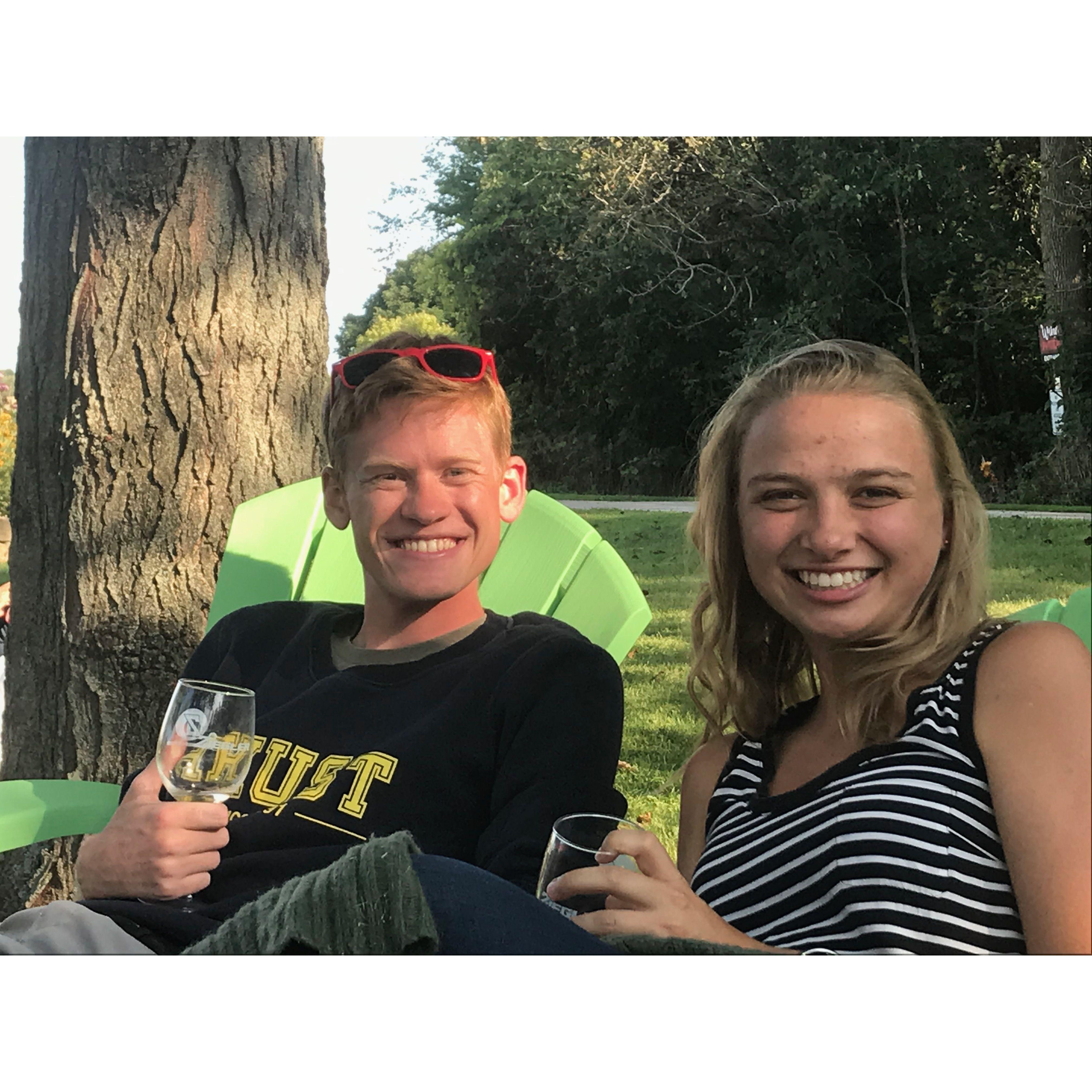 One of our first photos taken together at a winery near Fond Du Lac, WI