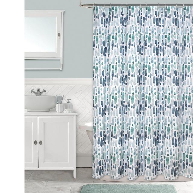 Rocky Rain Shower Curtain in Aqua