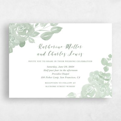 Green Wedding Invitation - Clemson Corner
