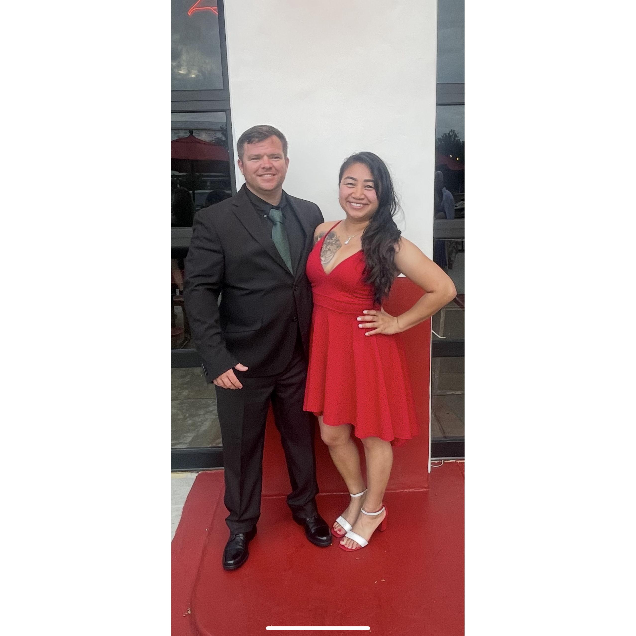 Can't pass up this photo! Don't we look cute at Tara & Michael's reception!