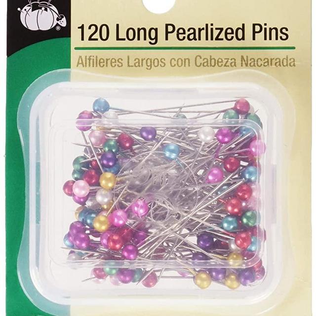 Dritz 64 Pearlized Pins, Long, 1-1/2-Inch (120-Count),Assorted