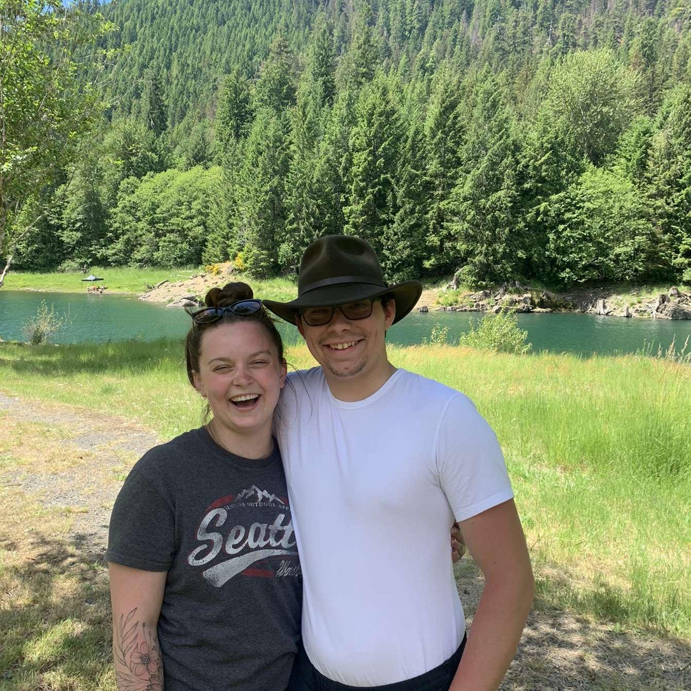 Our first camping trip right up the road from where we are getting married. 