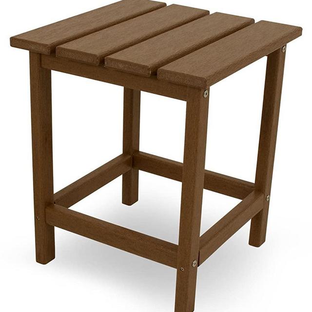 POLYWOOD ECT18TE Long Island 18" Side Table, Teak