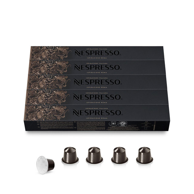 Nespresso Capsules OriginalLine, Roma, Medium Roast Espresso Coffee, 50-Count Espresso Pods