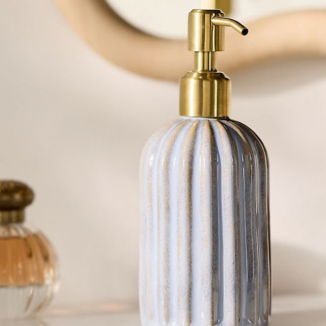 Reactive Ribbed Ceramic Soap Pump
