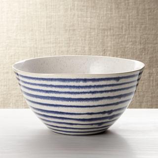 Lina Blue Stripe Serve Bowl