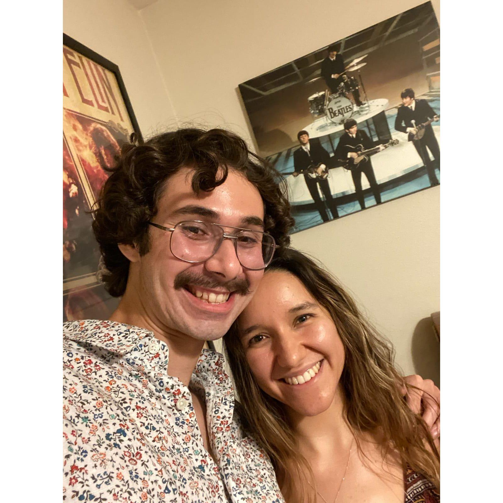 On our third 'hang-out', Michael introduced Genesis to the Beatles poster in his bedroom that started it all.
