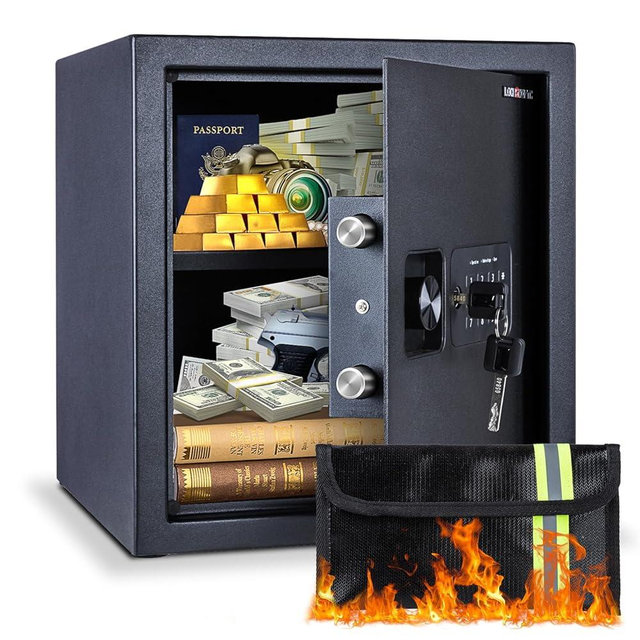 Safe for Home, 1.4 Cubic Feet Small Safe with Electronic Digital Keypad, Fireproof Bag, Removable Shelf, Money Box for Money, Documents, Office, Hotel and Personal Use,12.99"D x 12.99"W x 14.17"H