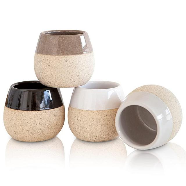 Ceramic Espresso Cups Set of 4 - 2.7oz - Espresso Coffee Mugs for Nespresso Cups - Espresso Glasses - Demitasse Cups - Tazas de Cafe - Espresso Accessories - Expresso Coffee Cup for Espresso Machine