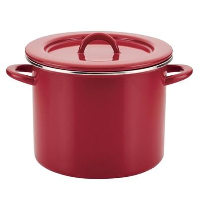 Rachael Ray Create Delicious 12qt Enamel on Steel Stockpot with Lid Red