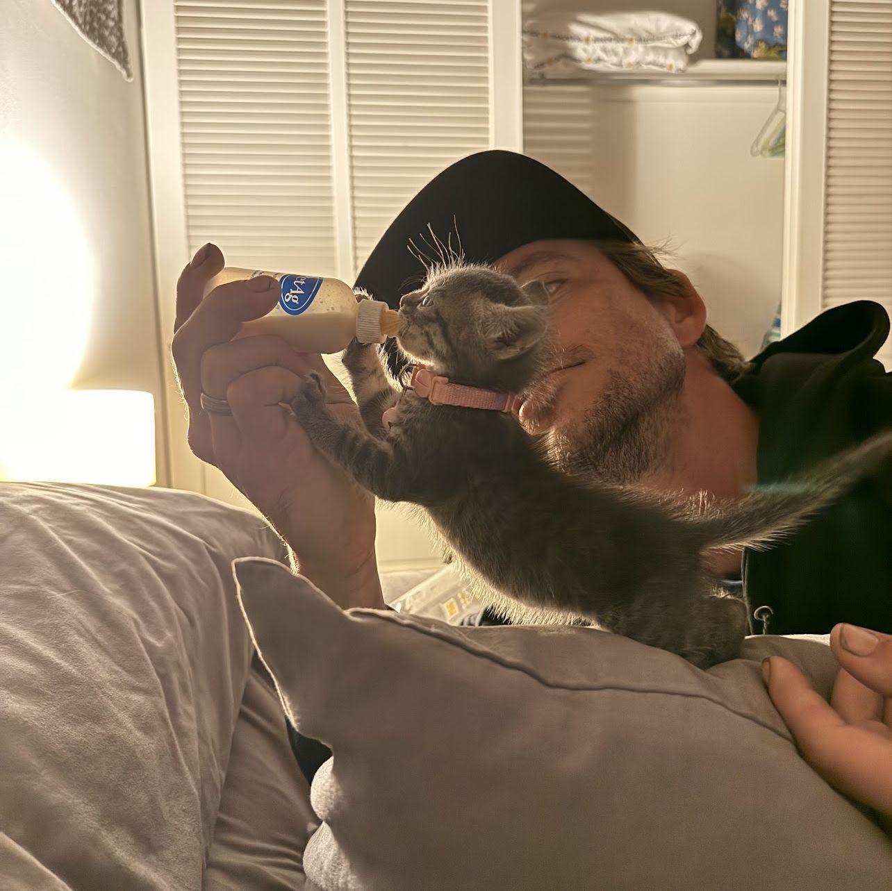 We adopted a kitten! Her name is Mayhem- and yes she lives up to it