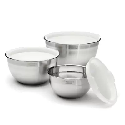 3-Piece Stainless Steel Mixing Bowl Set with Lids