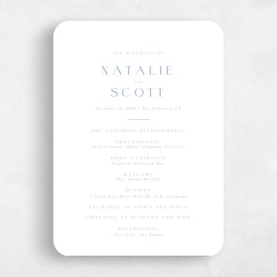 Blue Rounded Wedding Program - Barga